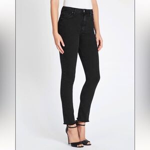IRO Jeans THILA Designer High Waist Ankle Stretch Denim Raw hem Black Size 25